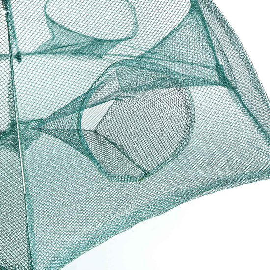 Fishing Trap Net Portable Folded Fishing Bait Trap Shrimp Minnow Crab Bait Net 6 Sides 6 Holes Crayfish Cast Mesh Trap Automatic