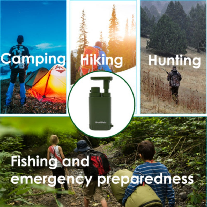 Hand Water Purifier Survival Gear 4-Stage Portable Water Filter Survival