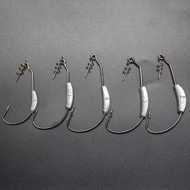 Bare Ribbon Lead Wide Curved Hook For Fake Bait