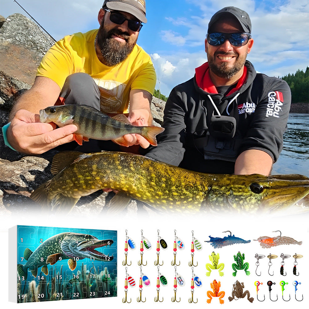 24 Countdown Advent Christmas Fishing Set