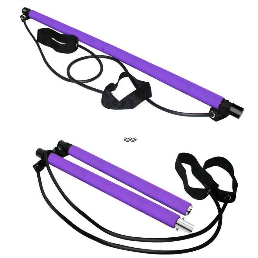Pilates Stick Home Fitness Exercise Foot Pedal Resistance Band
